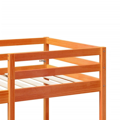 Loft Bed Frame With Desk And Chairs 90X200Cm Solid Wood Pine