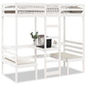 Loft Bed Frame With Desk And Chairs 90X200Cm Solid Wood Pine