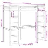 Loft Bed Frame Without Mattress Small Single Solid Wood Pine