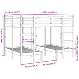 Triple Bunk Bed Frame Solid Wood Pine