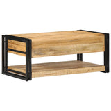 Coffee Table 90X50X38 Cm Solid Rough Wood Mango