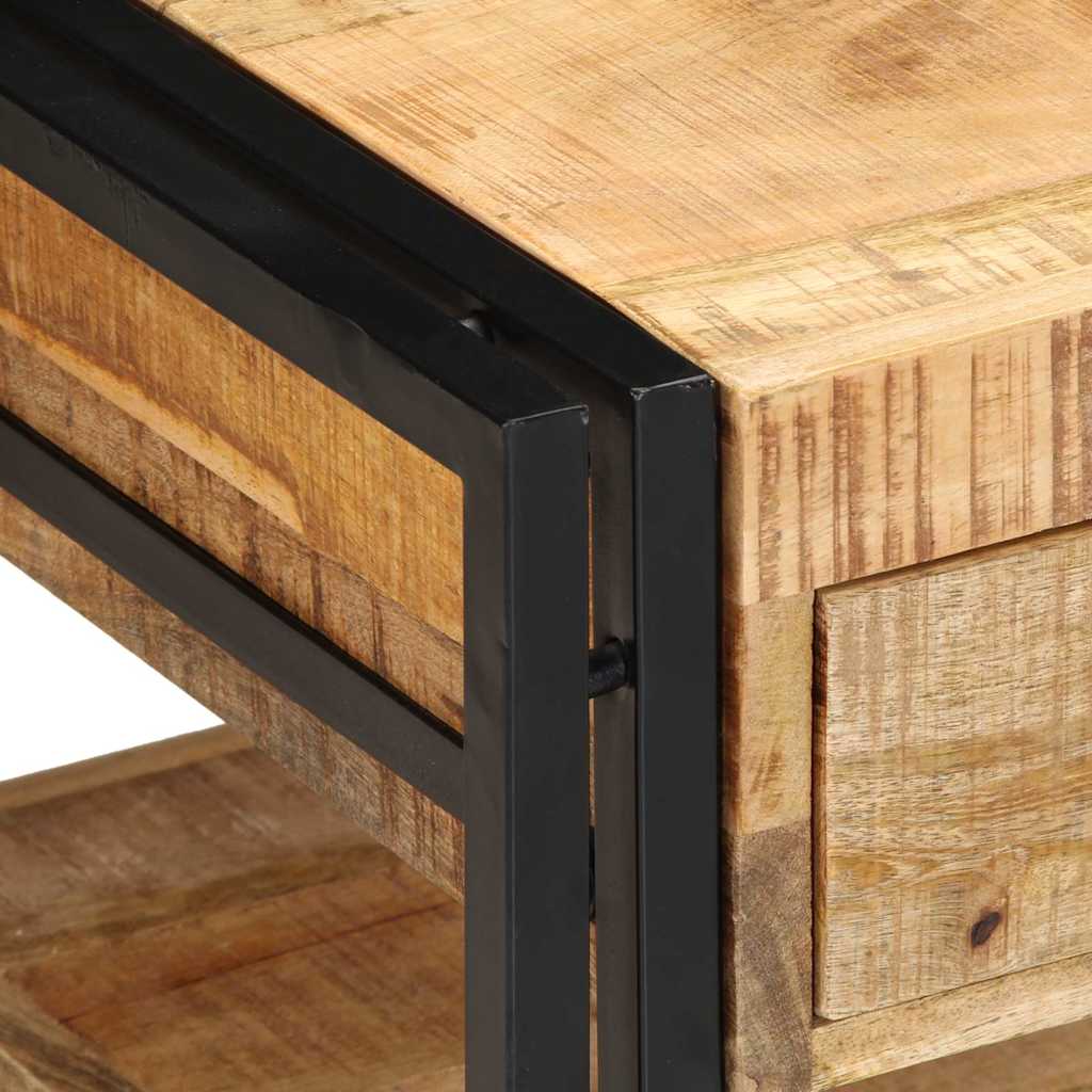 Coffee Table 90X50X38 Cm Solid Rough Wood Mango