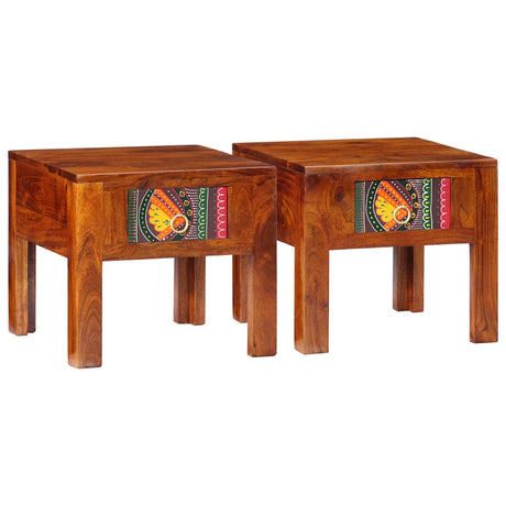 Bedside Cabinet Solid Wood Acacia