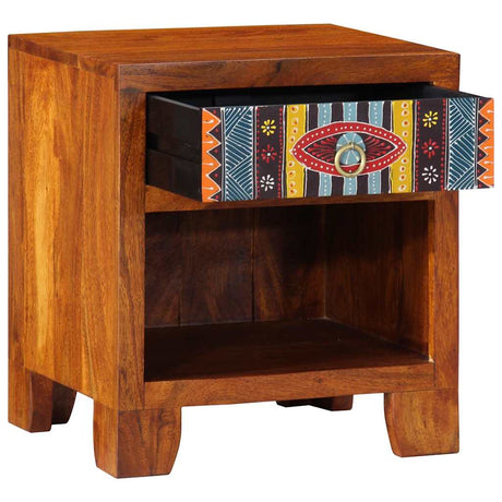 Bedside Cabinet Solid Wood Acacia