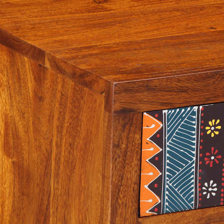 Bedside Cabinet Solid Wood Acacia