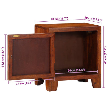 Bedside Cabinet 40X30X45 Cm Solid Wood Acacia