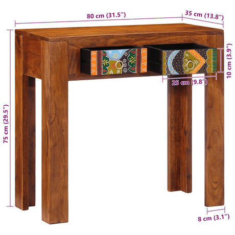 Console Table 80X35X75 Cm Solid Wood Acacia