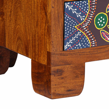 Tv Cabinet Multicolour 110X30X40 Solid Wood Acacia