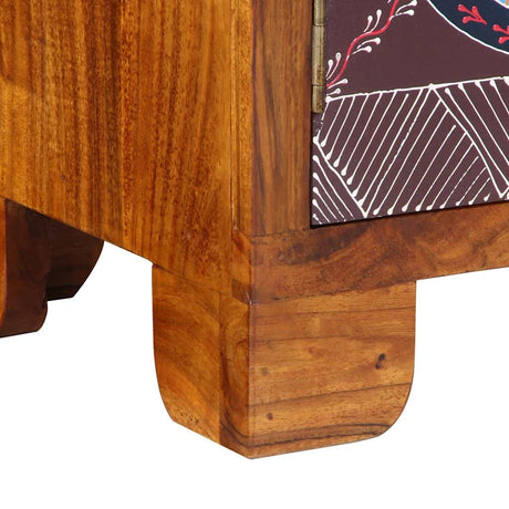 Tv Cabinet Multicolour 90X30X45 Solid Wood Acacia