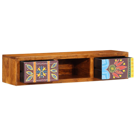 Wall-Mounted Tv Cabinet Multicolour 100X30X22 Solid Wood Acacia