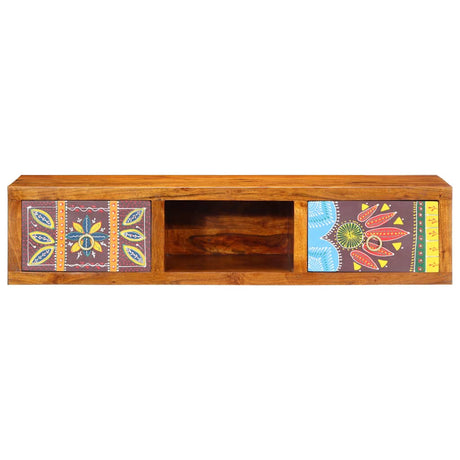 Wall-Mounted Tv Cabinet Multicolour 100X30X22 Solid Wood Acacia
