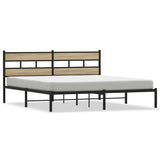 Metal Bed Frame without Mattress Sonoma Oak 200x200 cm