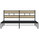 Metal Bed Frame without Mattress Sonoma Oak 200x200 cm