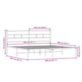 Metal Bed Frame without Mattress Sonoma Oak 200x200 cm