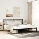 Metal Bed Frame without Mattress Sonoma Oak 200x200 cm