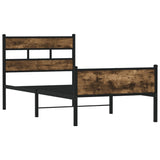 Bed Frame without Mattress Smoked Oak 107x203 cm Engineered Wood