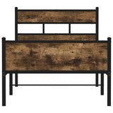 Bed Frame without Mattress Smoked Oak 107x203 cm Engineered Wood