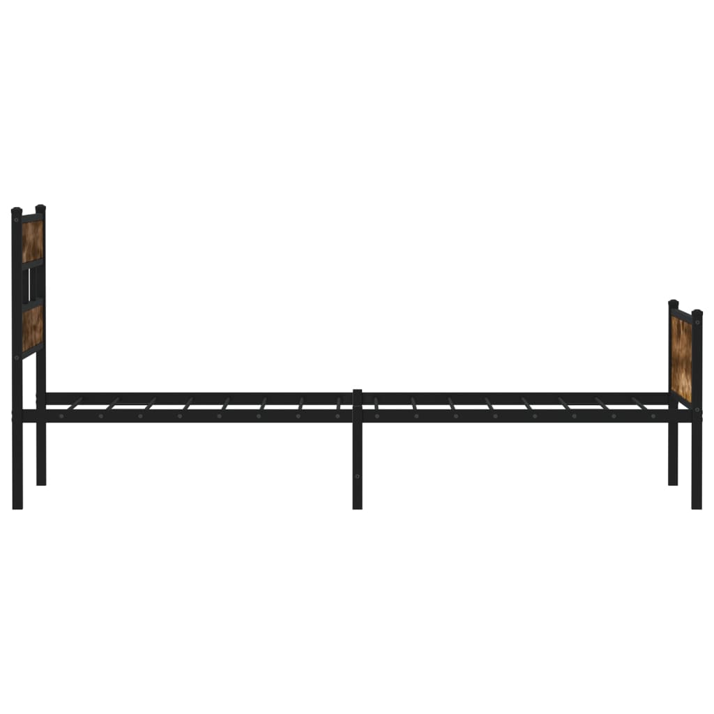 Bed Frame without Mattress Smoked Oak 107x203 cm Engineered Wood