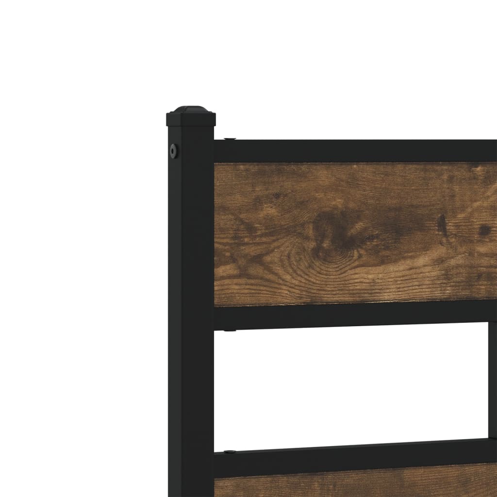 Bed Frame without Mattress Smoked Oak 107x203 cm Engineered Wood