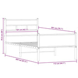 Bed Frame without Mattress Smoked Oak 107x203 cm Engineered Wood