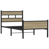Bed Frame without Mattress Sonoma Oak 107x203 cm Engineered Wood