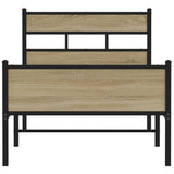Bed Frame without Mattress Sonoma Oak 107x203 cm Engineered Wood