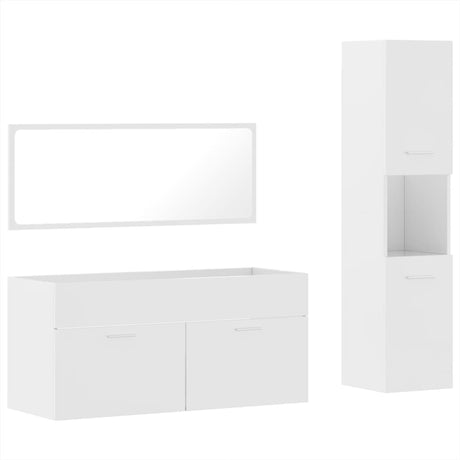 3 Piece Bathroom Furniture Set Engineered Wood