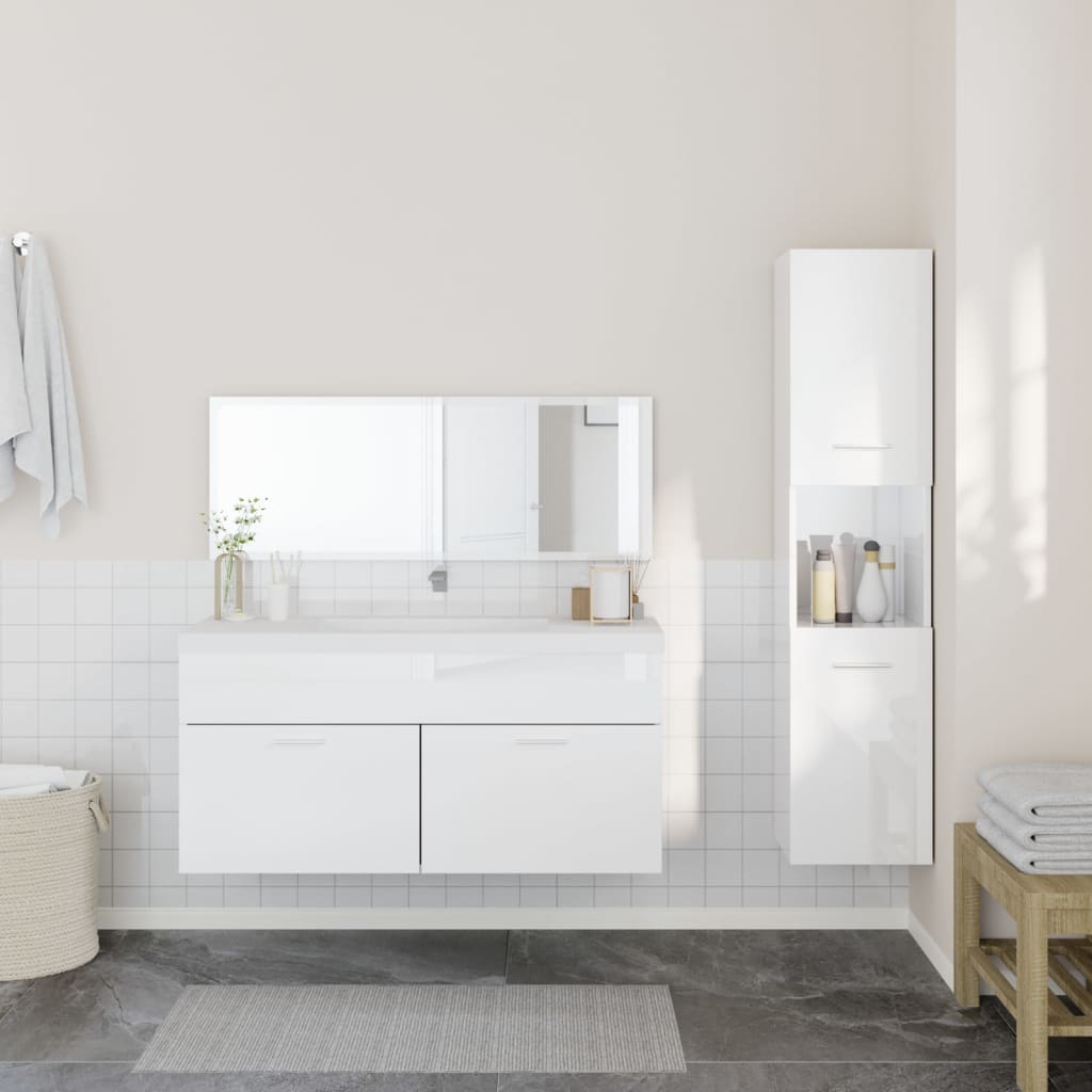 3 Piece Bathroom Furniture Set Engineered Wood