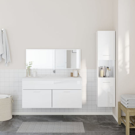 3 Piece Bathroom Furniture Set Engineered Wood