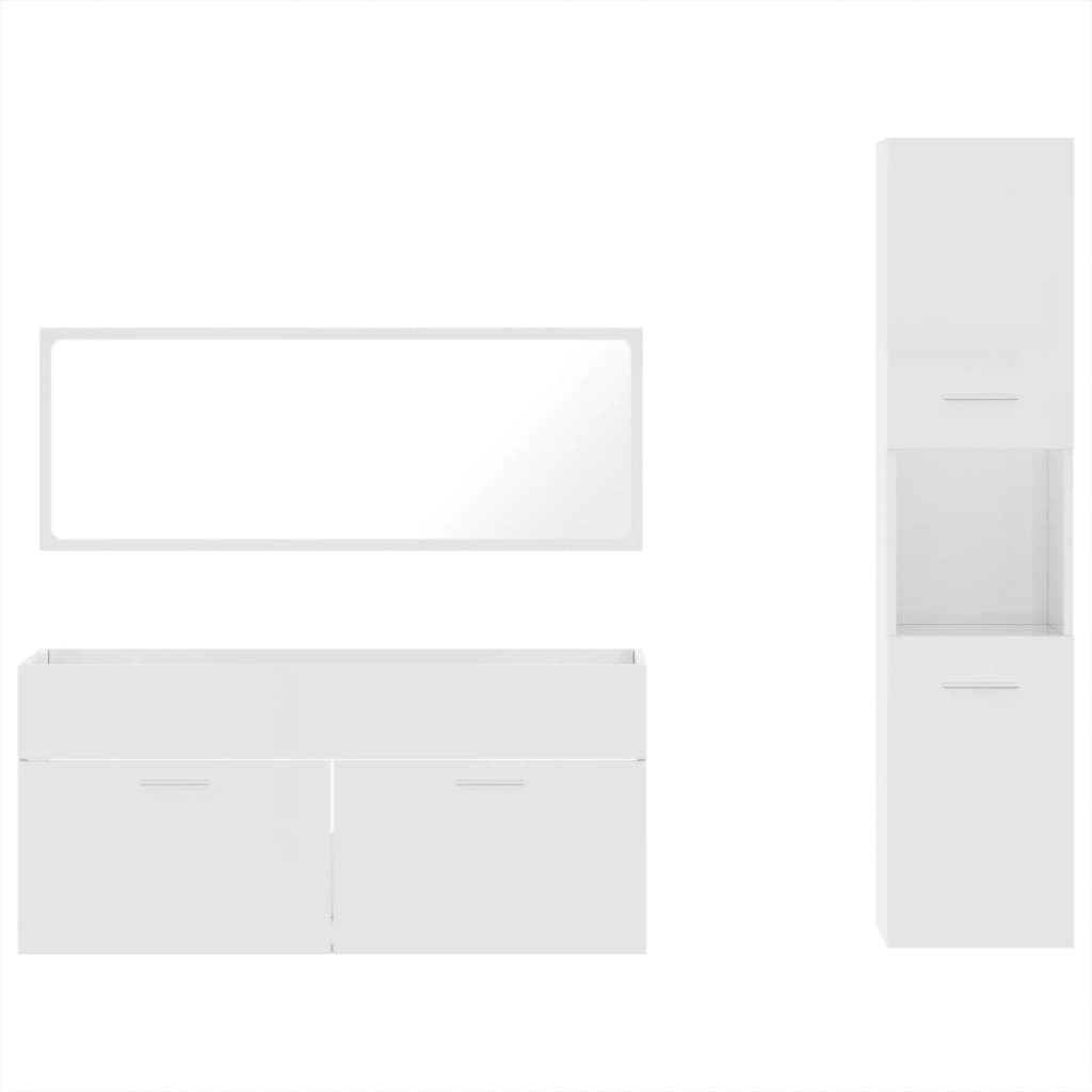 3 Piece Bathroom Furniture Set Engineered Wood