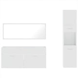 3 Piece Bathroom Furniture Set Engineered Wood