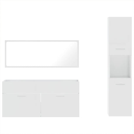 3 Piece Bathroom Furniture Set Engineered Wood
