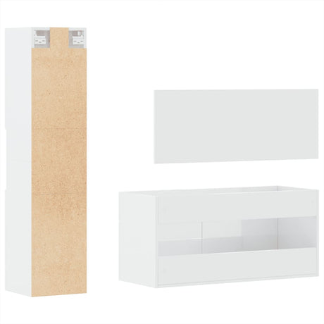 3 Piece Bathroom Furniture Set Engineered Wood