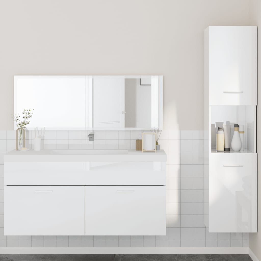 3 Piece Bathroom Furniture Set Engineered Wood