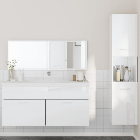 3 Piece Bathroom Furniture Set Engineered Wood