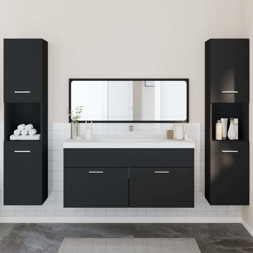 4 Piece Bathroom Furniture Set Engineered Wood