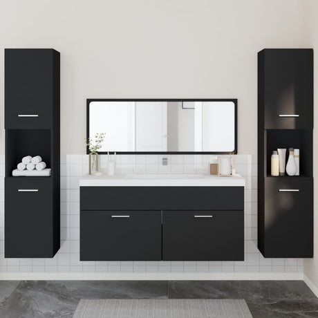 4 Piece Bathroom Furniture Set Engineered Wood