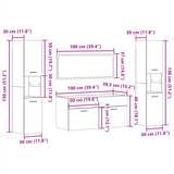 4 Piece Bathroom Furniture Set Engineered Wood