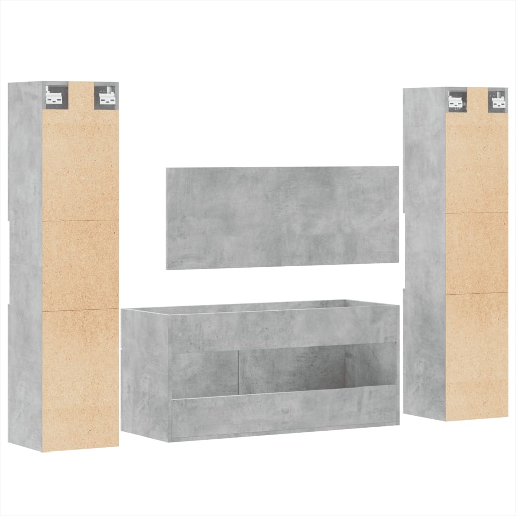 4 Piece Bathroom Furniture Set Engineered Wood