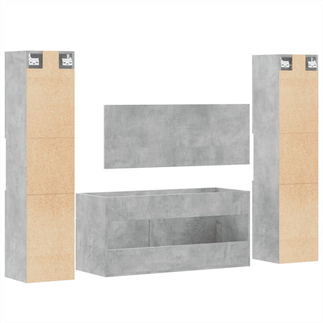 4 Piece Bathroom Furniture Set Engineered Wood