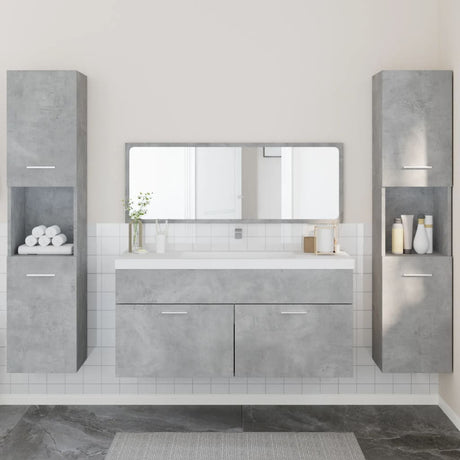 4 Piece Bathroom Furniture Set Engineered Wood