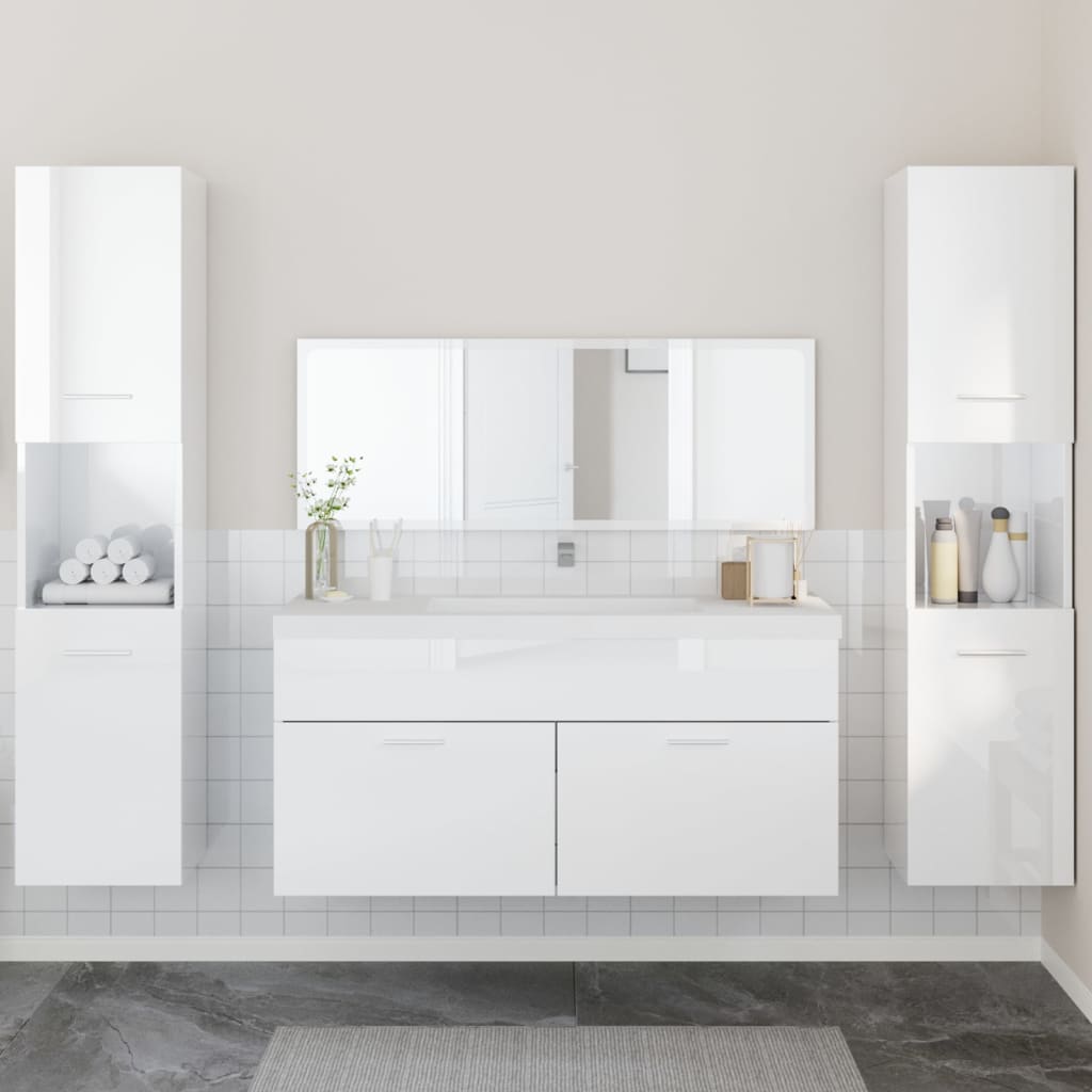 4 Piece Bathroom Furniture Set Engineered Wood
