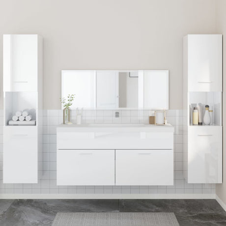 4 Piece Bathroom Furniture Set Engineered Wood