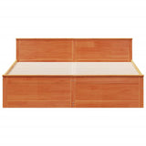 Bed Frame without Mattress with Headboard Wax Brown 200x200 cm Solid Wood Pine