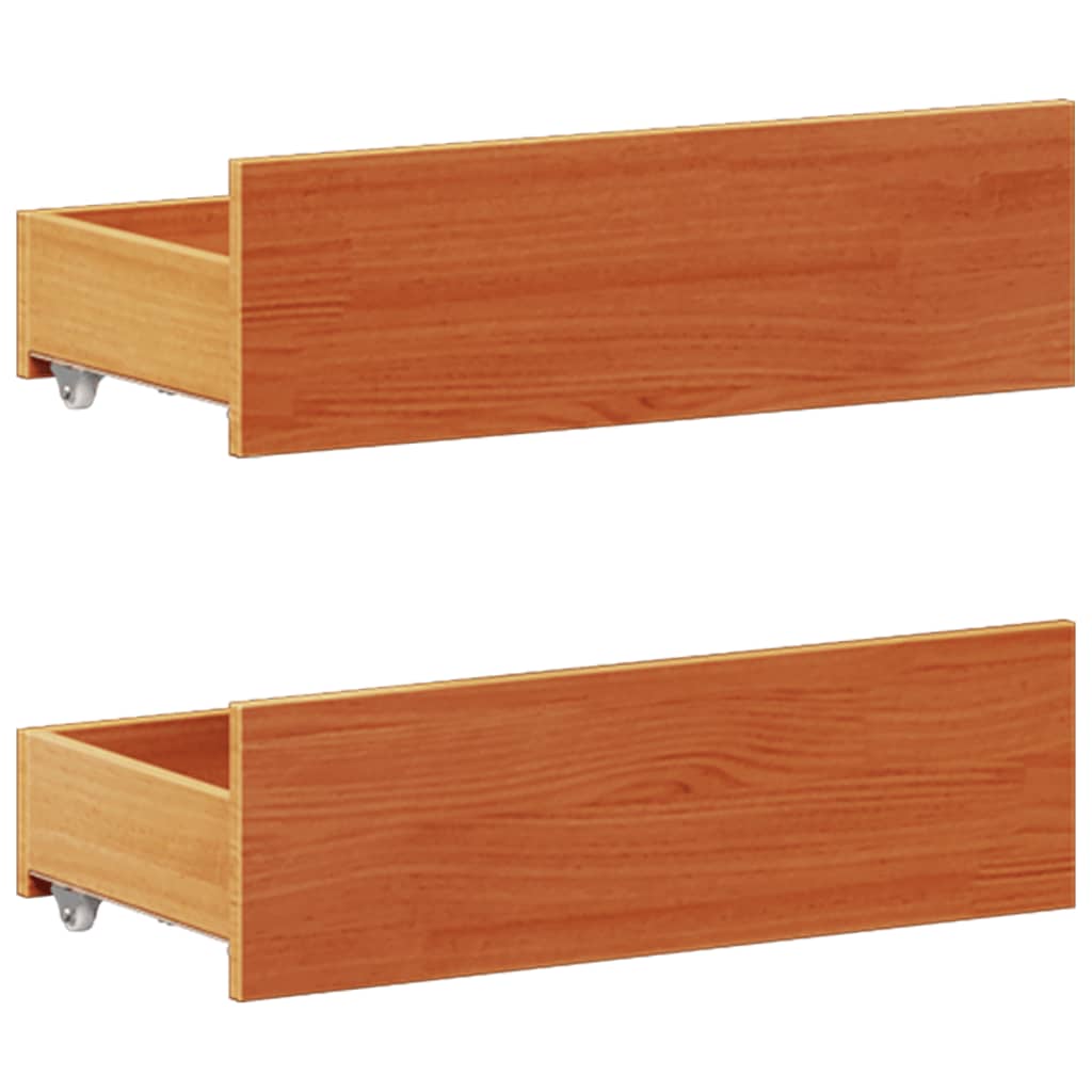 Bed Frame without Mattress with Headboard Wax Brown 200x200 cm Solid Wood Pine