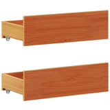 Bed Frame without Mattress with Headboard Wax Brown 200x200 cm Solid Wood Pine