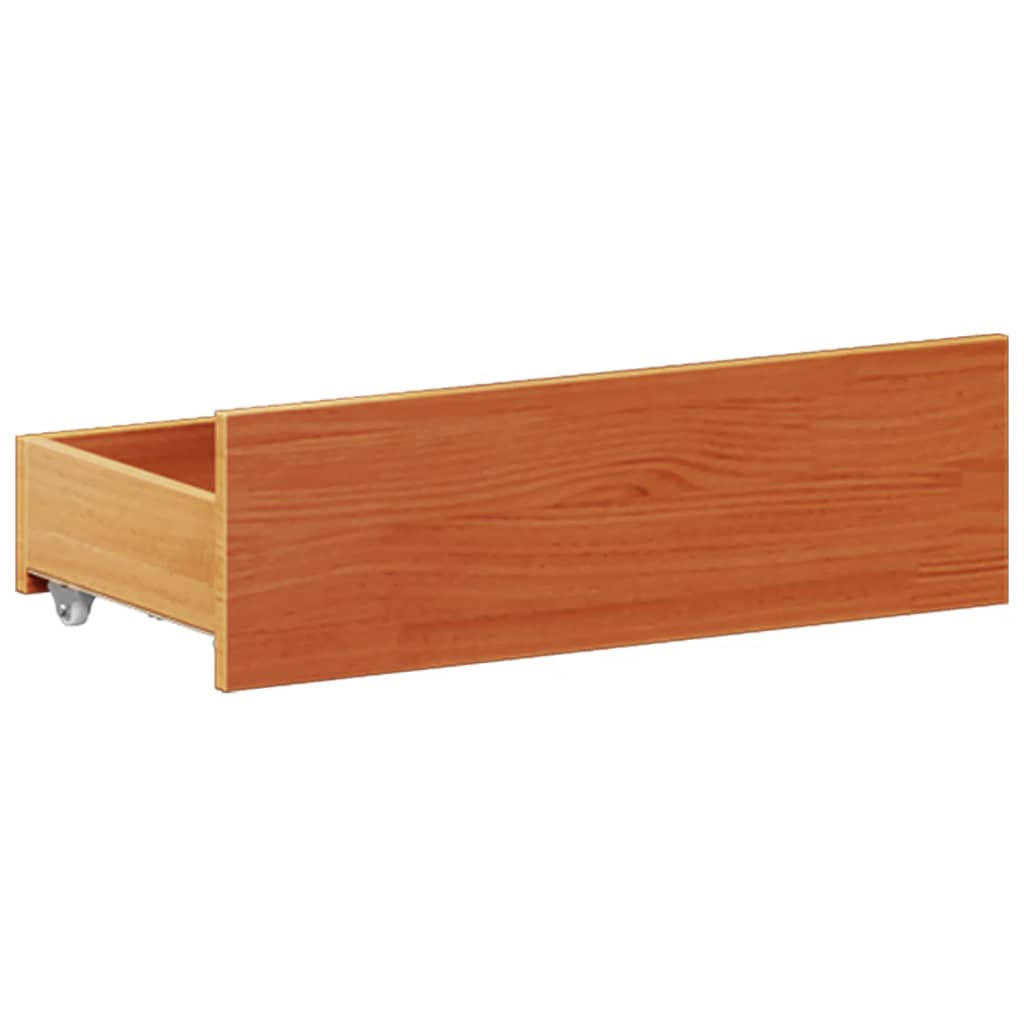 Bed Frame without Mattress with Headboard Wax Brown 200x200 cm Solid Wood Pine