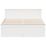 Bed Frame without Mattress with Headboard White 160x200 cm Solid Wood Pine