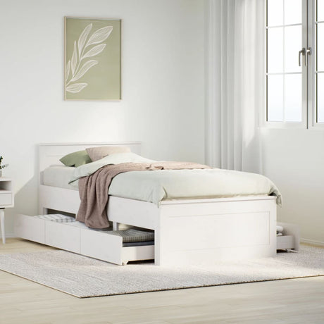 Bed Frame Without Mattress With Headboard Small Single Solid Wood Pine