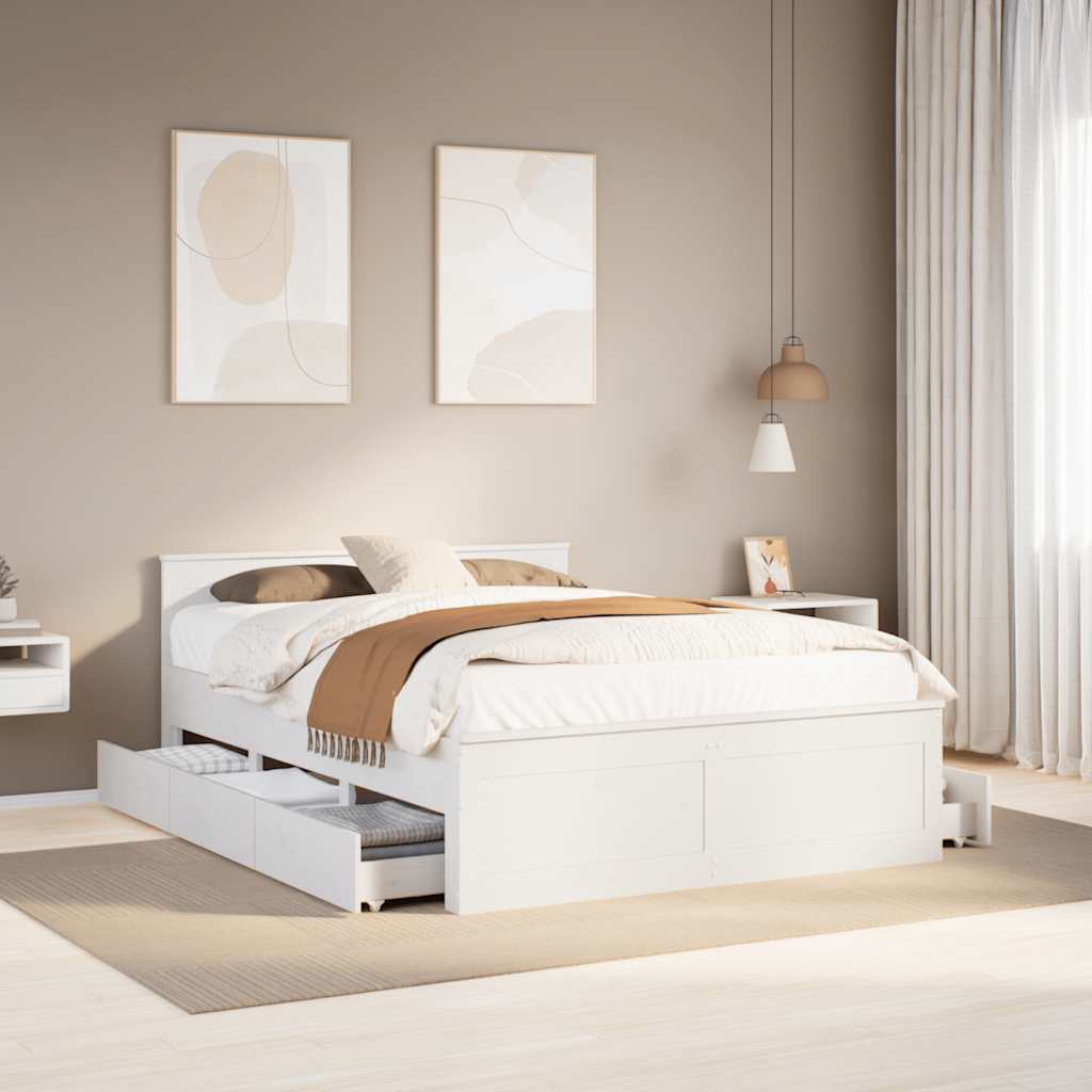 Bed Frame Without Mattress With Headboard Small Single Solid Wood Pine